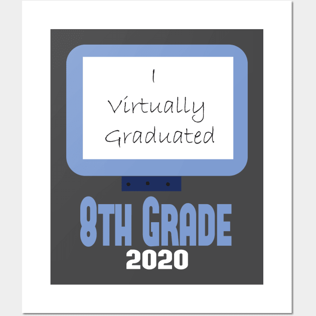 I Virtually Graduated in 2020 Youth Short, Funny Gift Idea, Quarantine, Stay at Home Wall Art by wiixyou